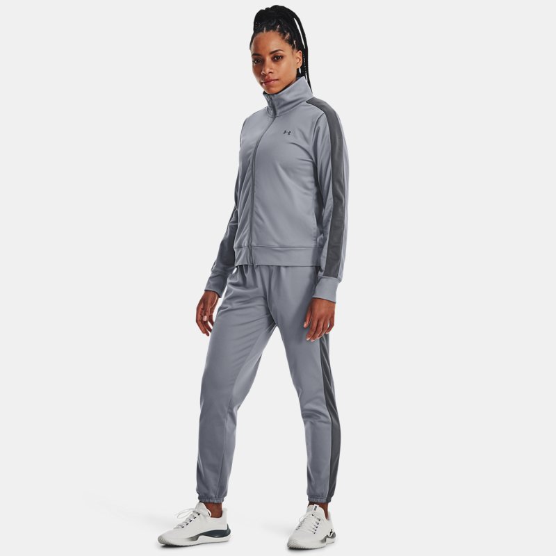 Women's Under Armour Tricot Tracksuit Steel / Pitch Gray / Black L